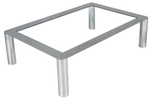 Mid-Century Coffee Table in Glass & Chromed Steel
