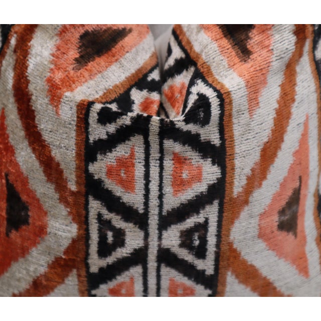 Contemporary Velvet Pink Ivory Throw Pillow With Down Insert For Sale - Image 9 of 10