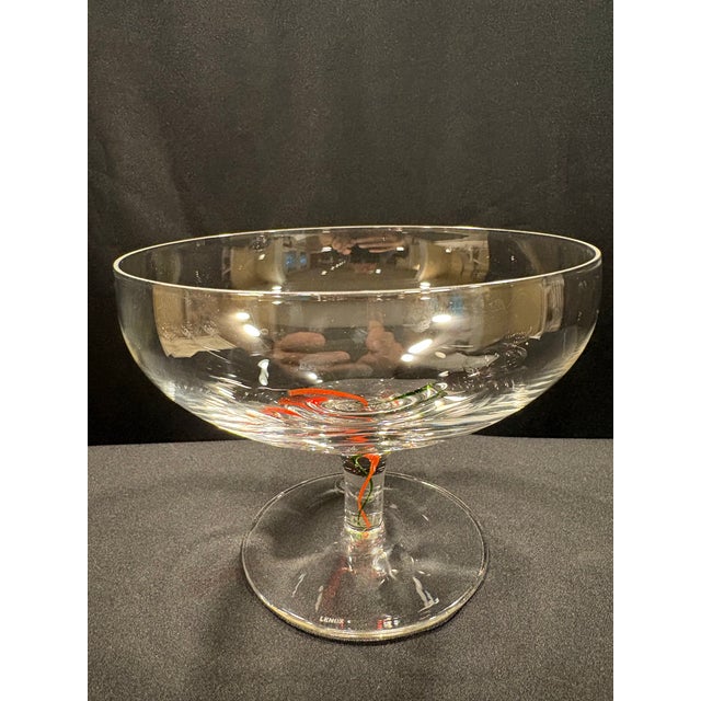 Glass Early Twentieth-First Century Lenox Holiday Ribbon Compote - Set of Six For Sale - Image 7 of 12