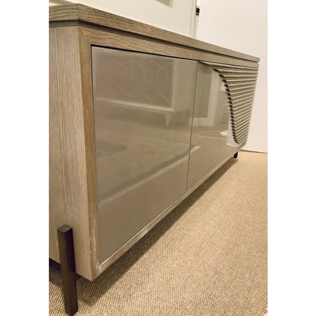2020s Theodore Alexander Modern Taupe Cabinet For Sale - Image 5 of 8