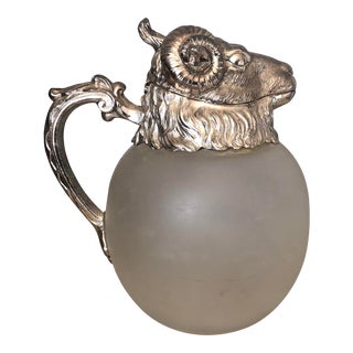 Vintage 1970s Silver-Plated Ram Pitcher For Sale