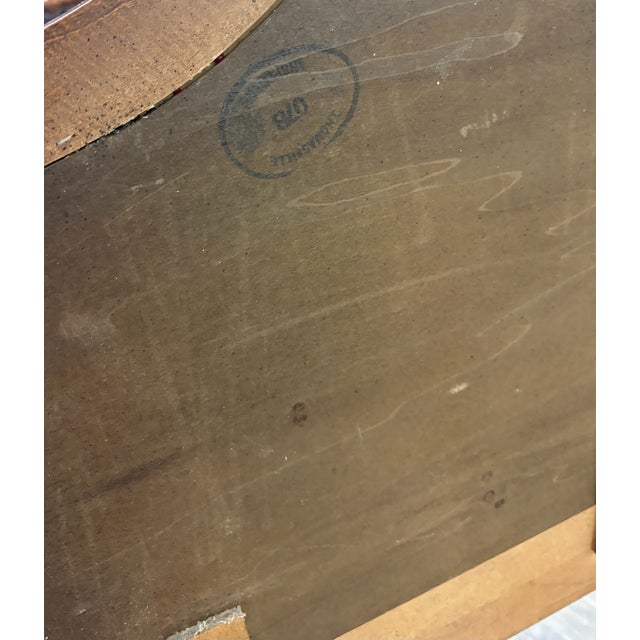 Wood Vintage Queen or Full Size Convertible Low Poster Pediment Bed For Sale - Image 7 of 9