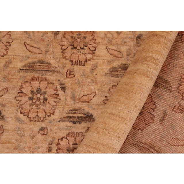 Textile Bohemien Ziegler Tan Gold Hand-Knotted Wool Rug - 8'1'' X 10'0'' For Sale - Image 7 of 8