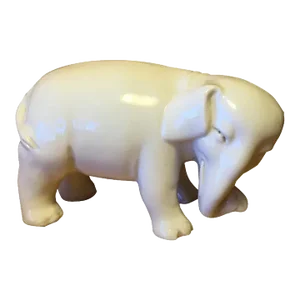 19th Century Chinese Monochrome Blanc de Chine White Porcelain Elephant Figure