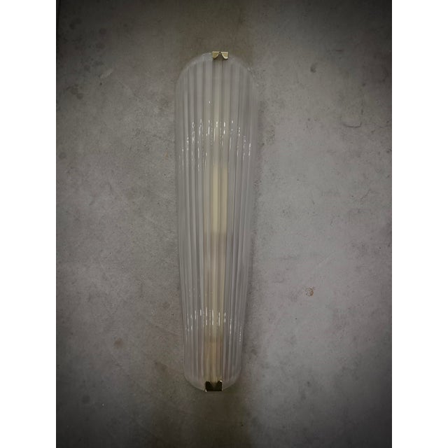 Murano Art Glass Sand Blasted Color and Brass Wall Light For Sale - Image 6 of 9