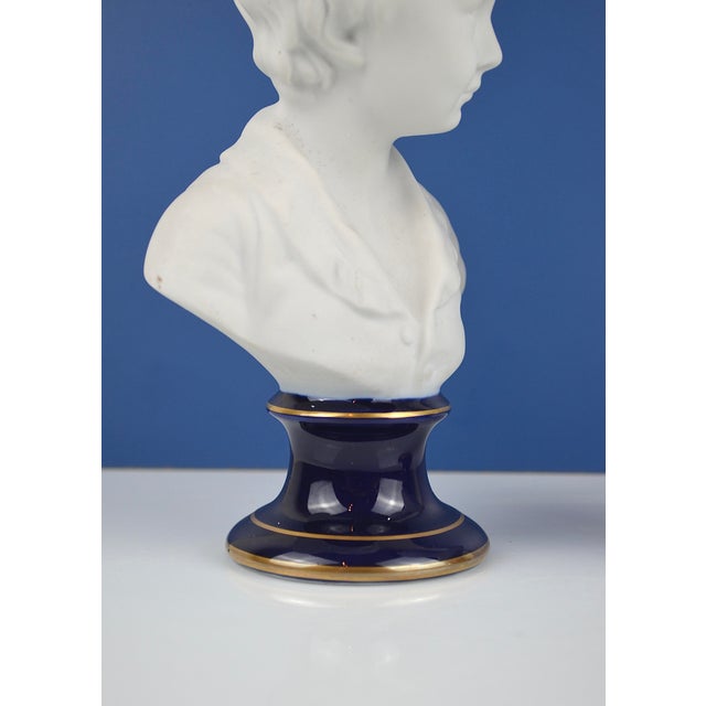 After Houdon, Brongniart Children Busts, 1950s, Porcelain, Set of 2 For Sale - Image 11 of 14