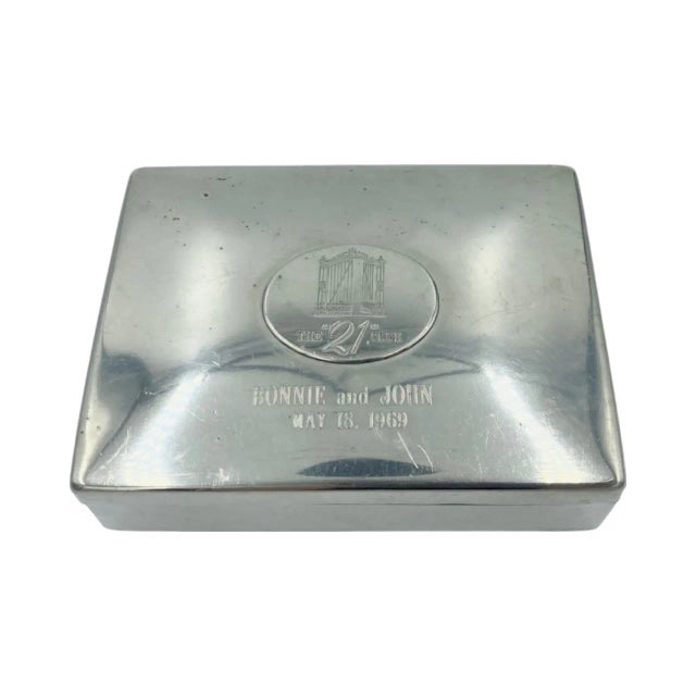 Mid 20th Century Vintage the 21 Club Nyc Restaurant Pewter Box For Sale - Image 11 of 12