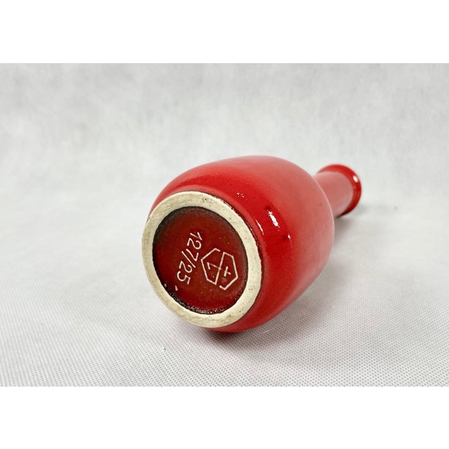 Ceramic Ceramic Red Table Vase No 127/25 from Steuler, 1970s For Sale - Image 7 of 9