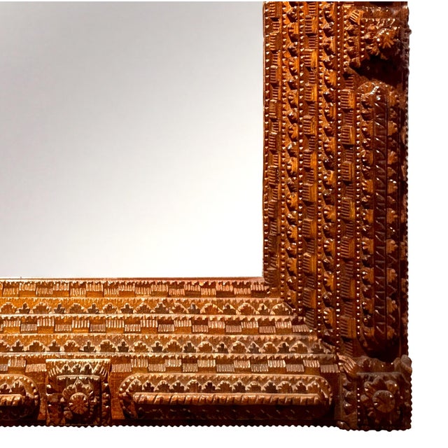 Tramp Art Fourteen-Layer Masterpiece Frame With Mirror, C1870-1890 For Sale In Boston - Image 6 of 13
