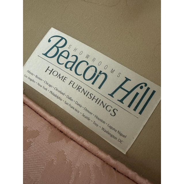 Blush Vintage Beacon Hill Tufted Damask Sofa – Blush Pink – Hollywood Regency – 60” For Sale - Image 8 of 9