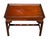 Mid 20th Century Mahogany Chippendale Style Butlers Coffee Table With Glass Top Serving Tray For Sale - Image 4 of 12
