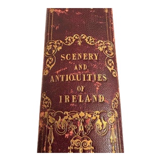 Antique Irish History Book - Scenery and Antiquities of Ireland - 1841 -Bartlett | Antique Leather Bound Book For Sale