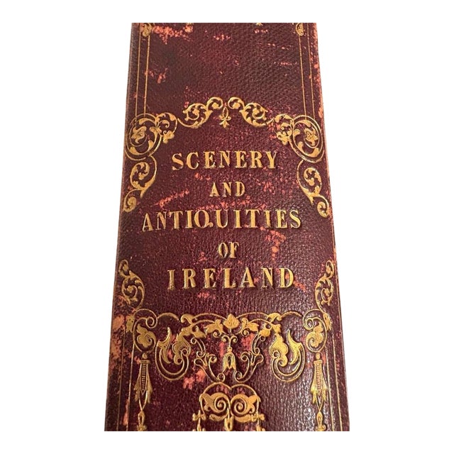 Antique Irish History Book - Scenery and Antiquities of Ireland - 1841 -Bartlett | Antique Leather Bound Book For Sale