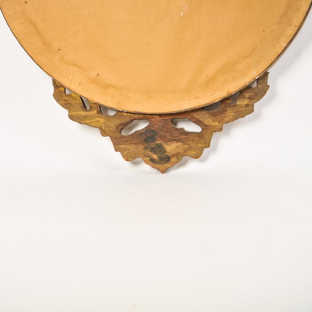 Wood Large Antique Federal Eagle Convex Mirror Giltwood Bullseye Butler Mirror Circa 1920s For Sale - Image 7 of 14
