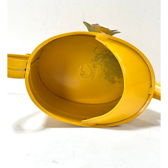 Metal Vintage Yellow Toleware Watering Can With Floral Detail – Cottage Garden Planter Decor - Teleflora For Sale - Image 7 of 12