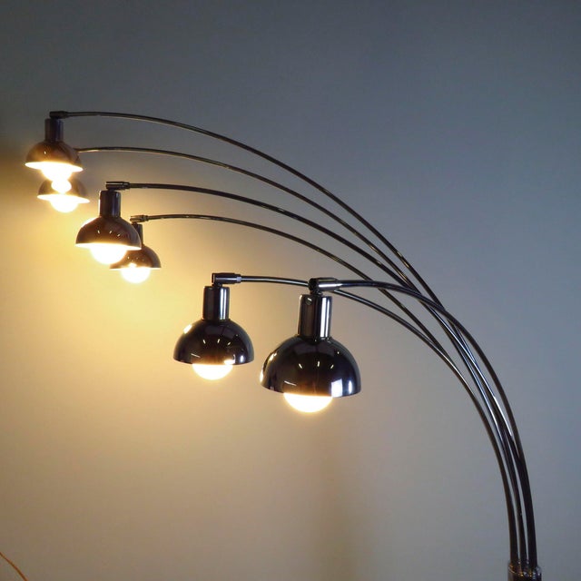 MidCentury Modern Six Arm Arc Floor Lamp by Sunset Mutual Lighting Co