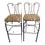 Late 20th Century Gray Wrought Iron Bar Stools- Set of 2 For Sale