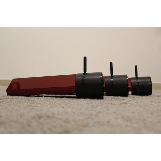 Burgundy Wall Lamps by Gianfranco Frattini, Italy, 1980s, Set of 3 For Sale - Image 10 of 17