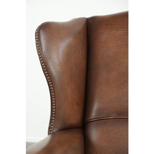 English Cowhide Wing Armchair For Sale - Image 10 of 13