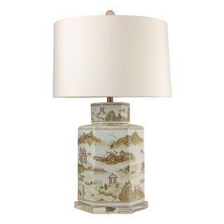 Canton Large Hex Lamp Brown For Sale