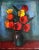 Red Aleksandr Rodin, Flowers, Oil on Cardboard, 1970s For Sale - Image 8 of 8