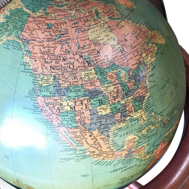 Mid-Century Mahogany Floor Globe by Replogle For Sale - Image 9 of 10