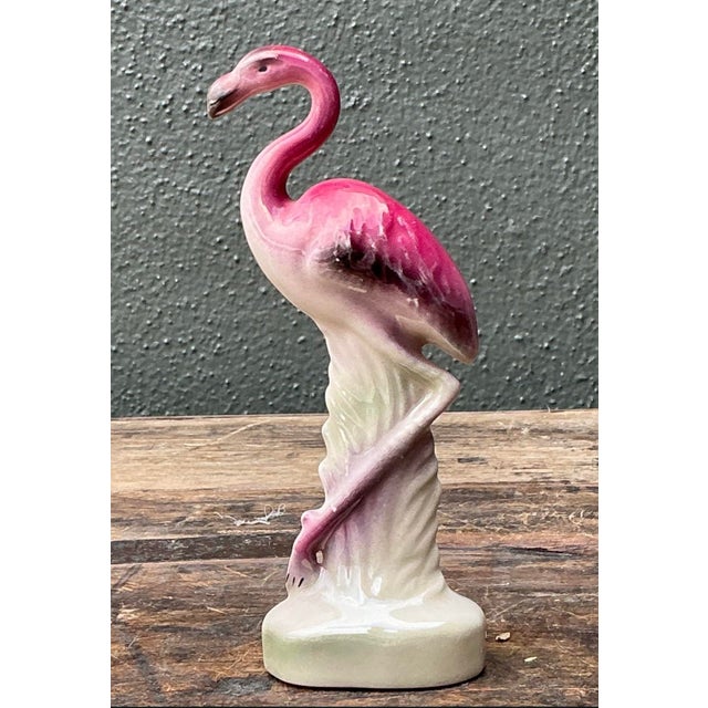 Vintage MCM Glazed Ceramic Flamingo For Sale - Image 12 of 12