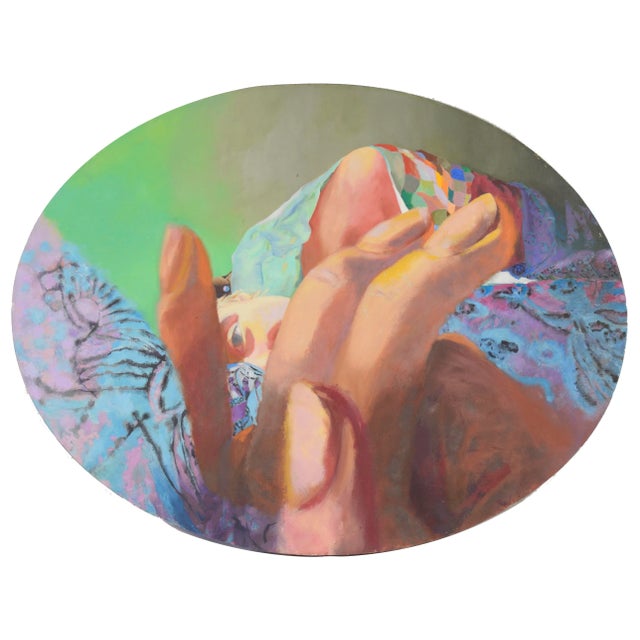 Green "Morning Towers" Contemporary Figurative Self Portrait by Narcissus Robert Quagliata For Sale - Image 8 of 8