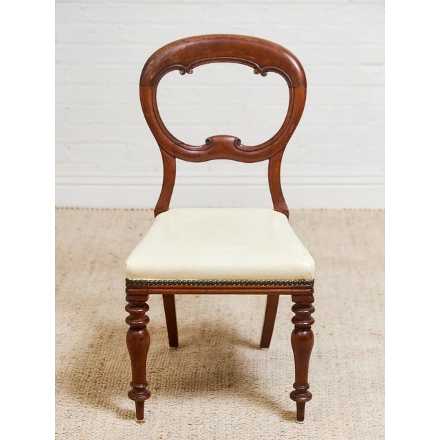 1940’s Carved Sweetheart Chairs Set of Six For Sale - Image 10 of 10