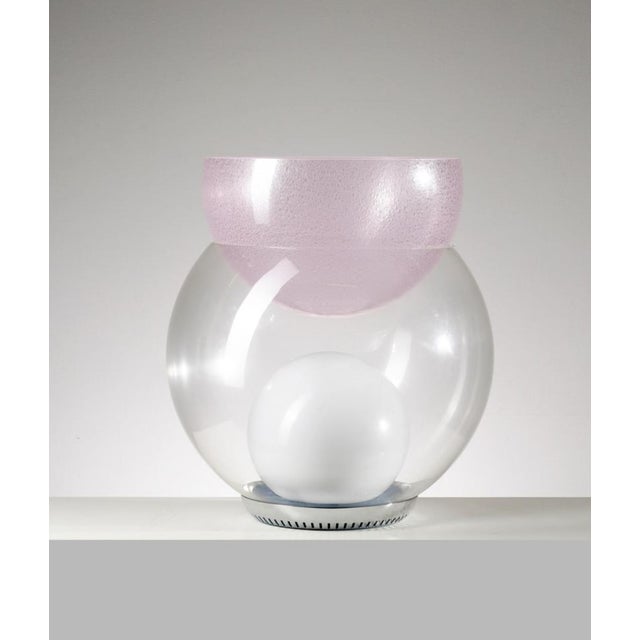 Giova Parabola Rosa Pulegosa Table Lamp by Gae Aulenti for Fontana Arte, 1970s, in Very Good conditions. Designed 1970 to...
