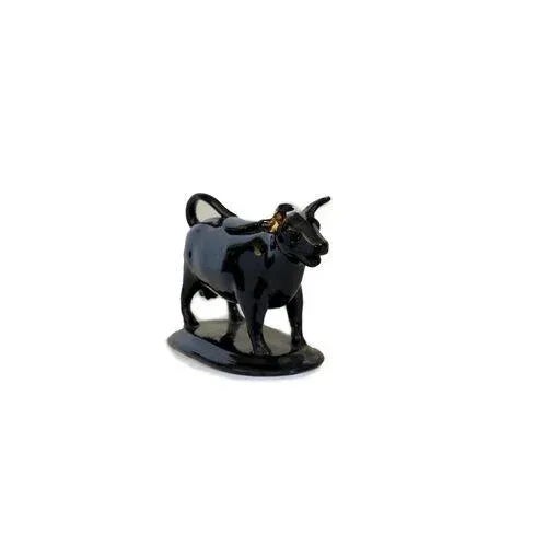 Farmhouse Antique English Staffordshire Jackfield Cow Creamer For Sale - Image 3 of 6
