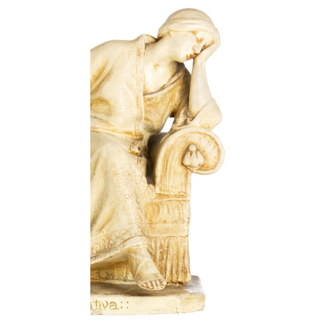 Unknown, The Pensive Woman, 20th Century, Patinated Plaster For Sale - Image 4 of 8