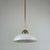 Art Deco White Opaline Glass and Brass Pendants, Sweden, 1940s, Set of 2 For Sale - Image 9 of 14