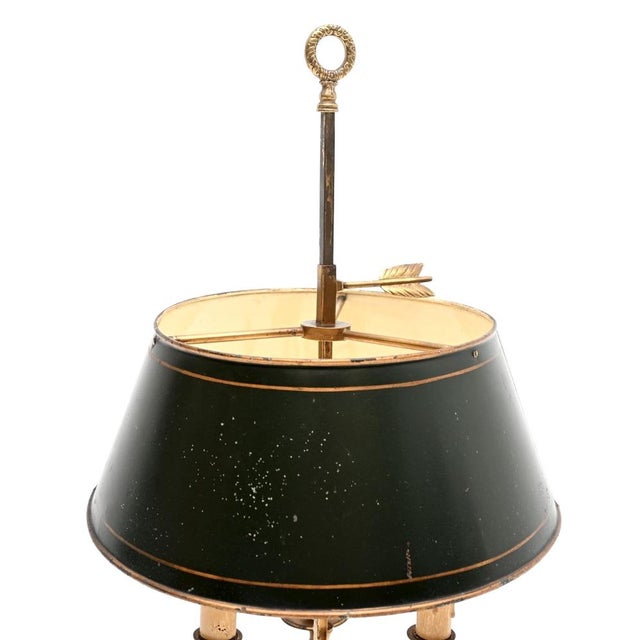 Antique French Brass and Tole Bouillotte Table Lamp, 1920s For Sale - Image 4 of 10