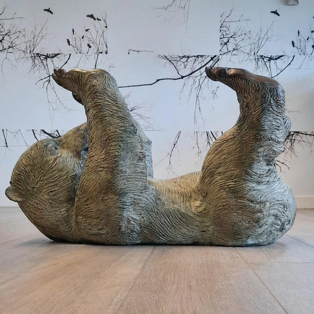 Bronze Bear Coffee Table, 1970s For Sale - Image 9 of 11