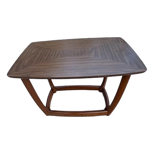 Vintage Mid-Century Modern End Table With Sculpted Wood Base, C. 1960s For Sale