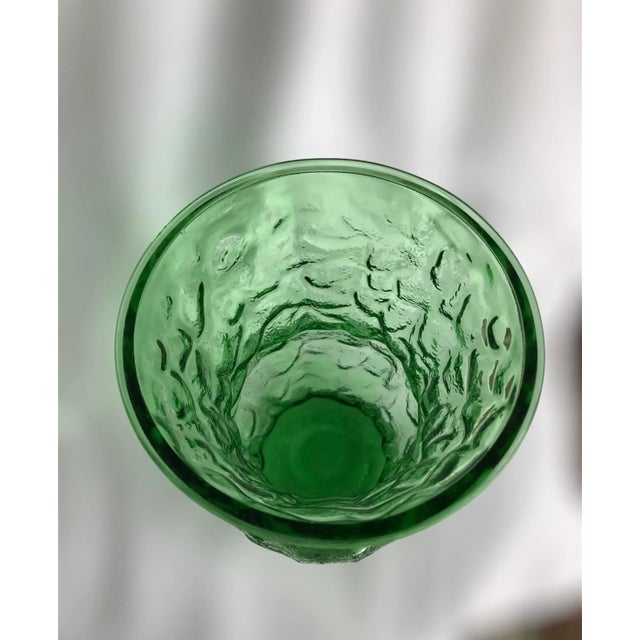 Large Vintage Green Glass Bouquet Vase 1970’s For Sale - Image 6 of 12