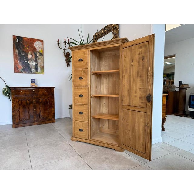 Rustic Farmhouse Bread Cabinet in Wood For Sale - Image 6 of 13