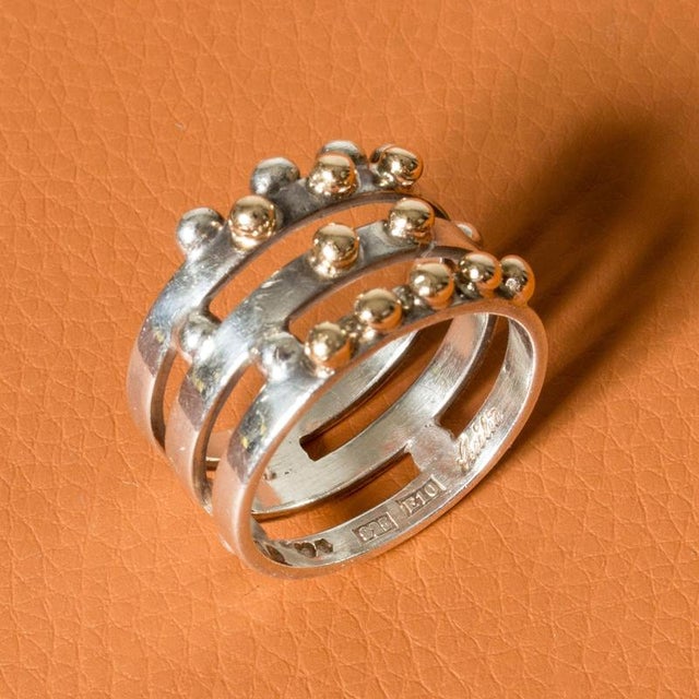 Gold Silver and Gold Ring by Cecilia Johansson, 1979 For Sale - Image 8 of 9