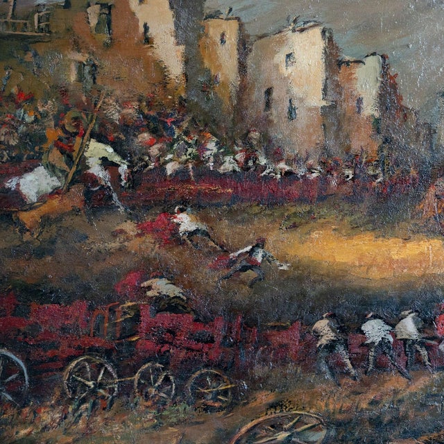 Juan Escoda Corominas, Bull Ring, 1950s, Oil on Canvas For Sale - Image 4 of 9