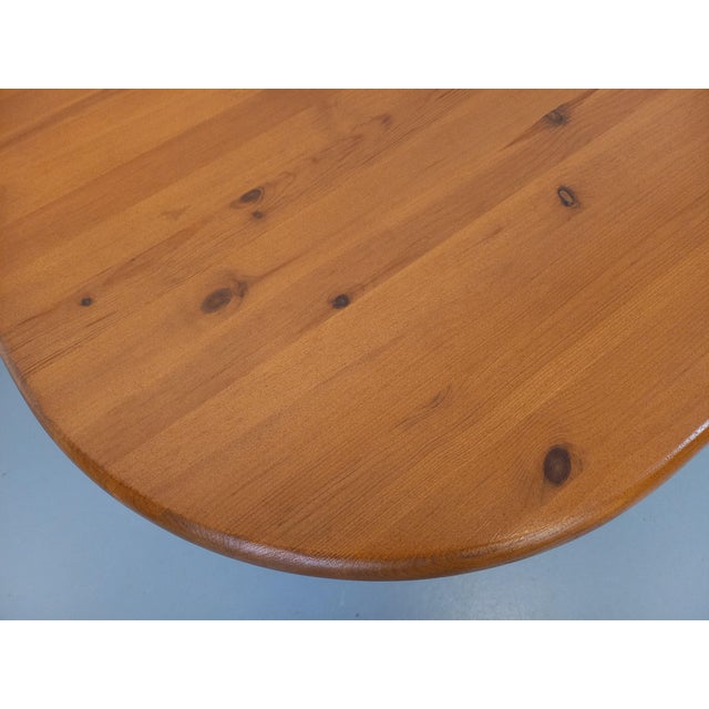Vintage Rectangular Oval Modernist Coffee Table in Pine, 1970s For Sale - Image 9 of 18
