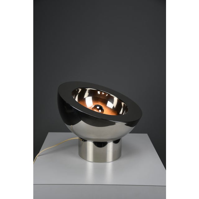 1970s Italian Nickel-Plated Brass Adjustable Table Lamp, 1970s For Sale - Image 5 of 16