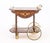 Italian Burlwood and Floral Marquetry Drop Leaf Bar Cart, the undertier with bottle holders, the top tier with wood handle...