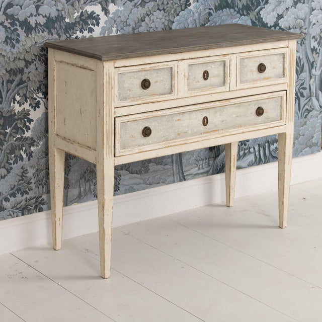 French French Louis XVI Style Bedside Commode in Original Paint, Circa 1910 For Sale - Image 3 of 16