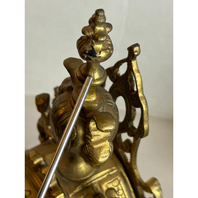 Antique French Style Rococo Mantel Clock Case Gilt Brass For Sale In Orlando - Image 6 of 12