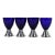 Set of 4 Chase El Morocco Cobalt Blue C1930s Glasses with Chrome Bases For Sale