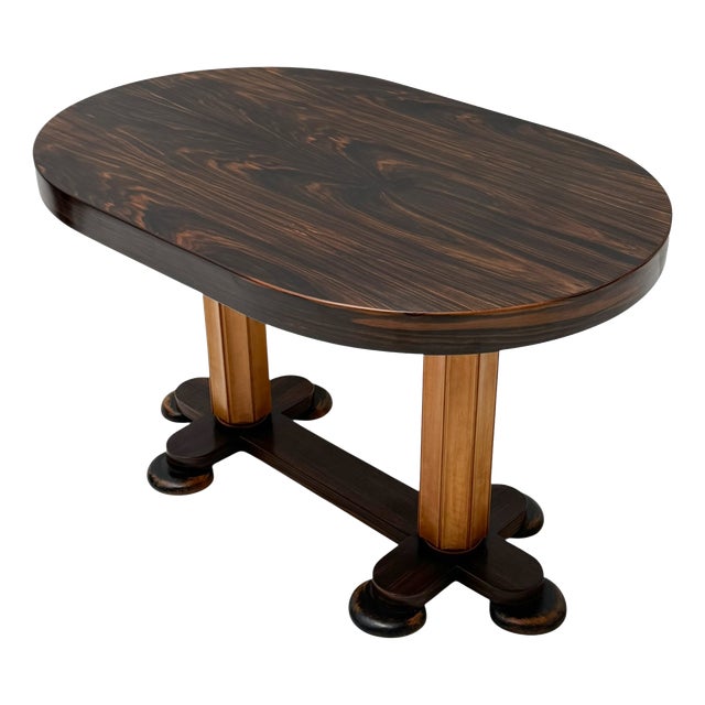Art Deco Oval Center Table by Gebroeders Reens, 1930s For Sale