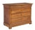 Authentic French Louis Philippe period commode crafted in richly figured burled walnut, featuring three dovetailed drawers...