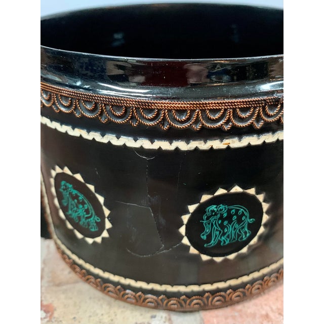 Vintage Burmese Lacquered Tiffin Food Carrier / Stacking Lunch Box For Sale - Image 10 of 12