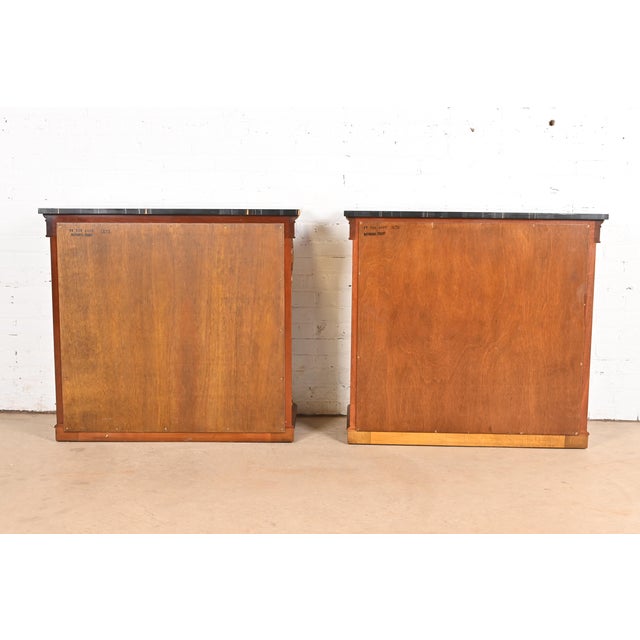 Kindel Furniture Empire Carved Mahogany and Gold Gilt Console Tables With Mirrored Backs, Pair For Sale - Image 9 of 11